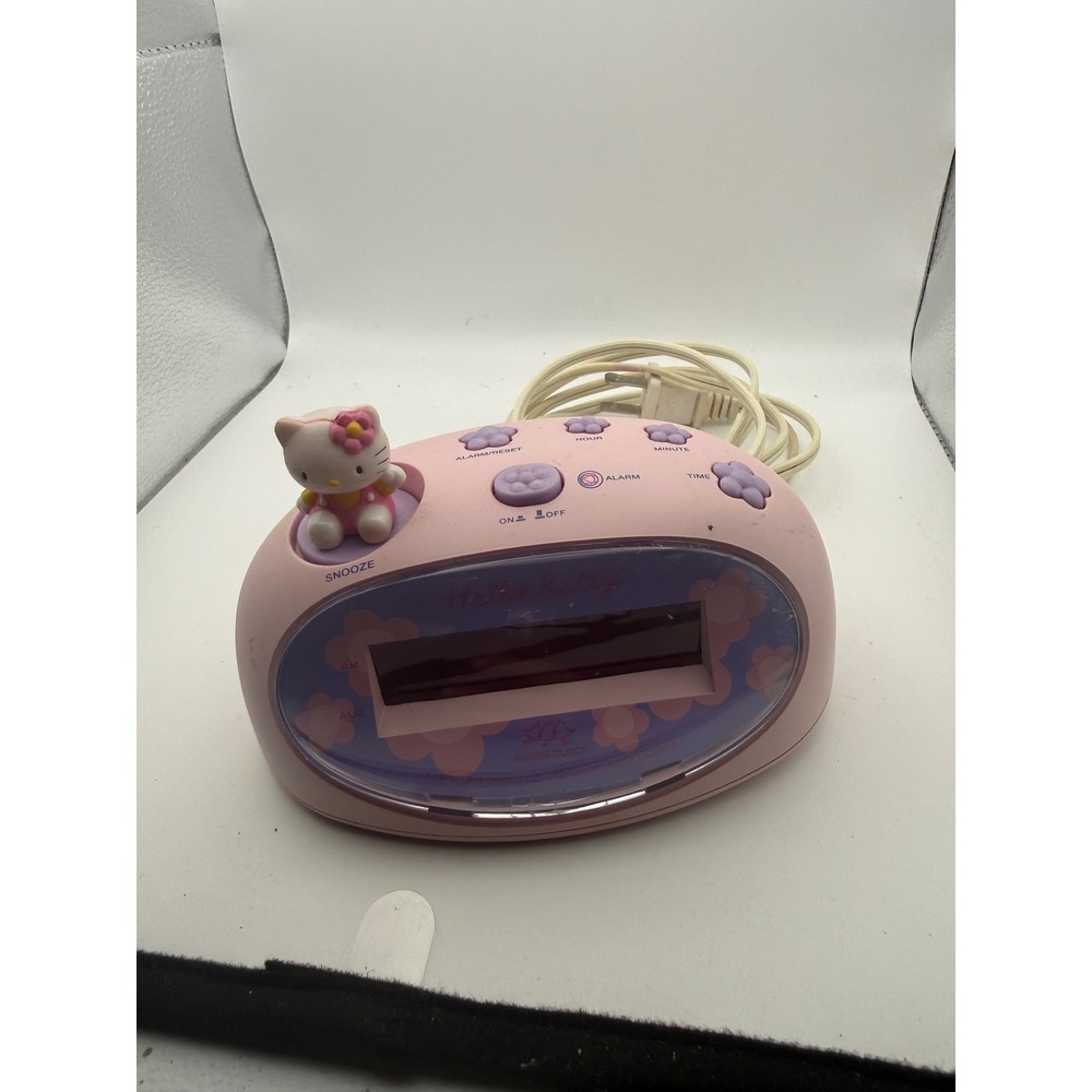 Hello Kitty LED Digital Alarm Clock KT3005P Pink Purple 3D Snooze Sanrio Tested